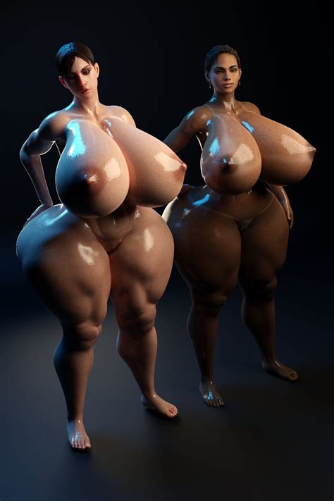 Rule 34 2girls 3d Alternate Breast Size Areola Ass Big Ass Breasts Brown Hair Busty Capcom