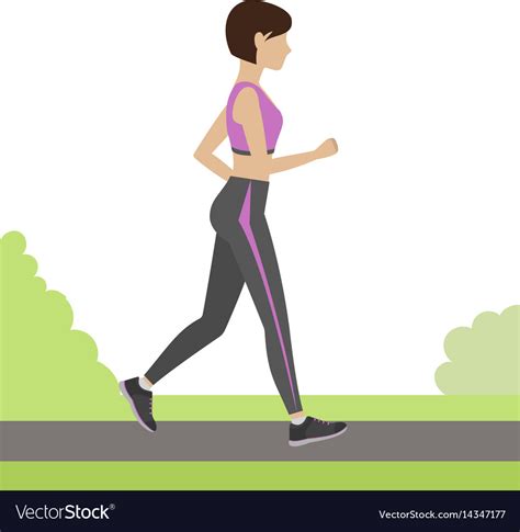 jogging girl royalty free vector image vectorstock
