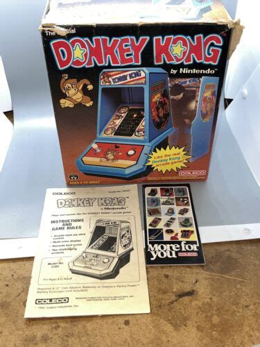Vintage 1981 Donkey Kong Coleco Nintendo Mini Arcade Game Box And