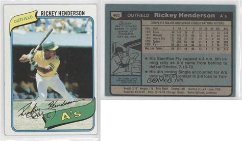 Rickey henderson, who played an amazing 25 years, combined power and speed at the top of the lineup for nearly three full decades. 1980 Topps #482 Rickey Henderson Oakland Athletics RC Rookie Baseball Card | eBay