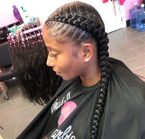 Two French Braids For Black Women