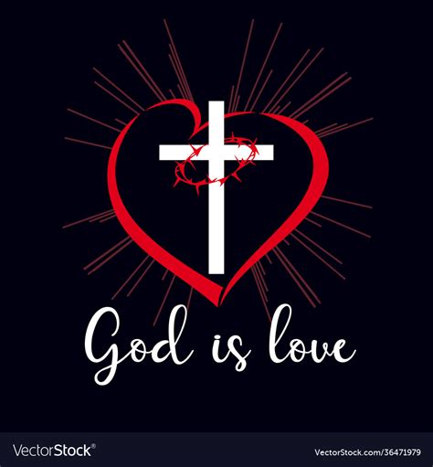 God Is Love Inscription Emblem Royalty Free Vector Image