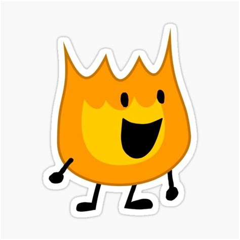 Bfdi Firey Sticker For Sale By Snwnotfound Redbubble
