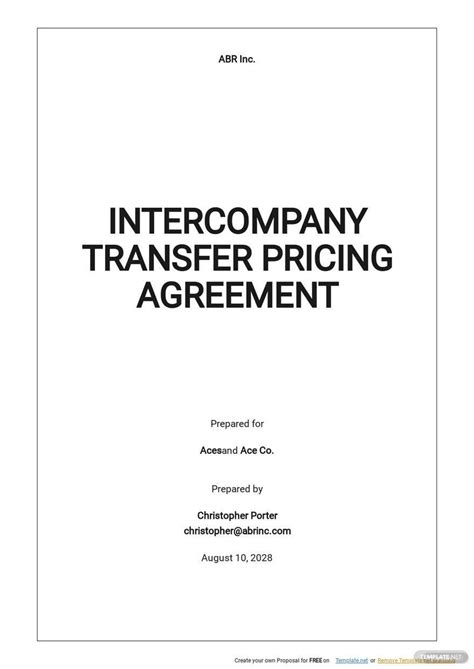 Intercompany Agreement Templates Documents Design Free Download