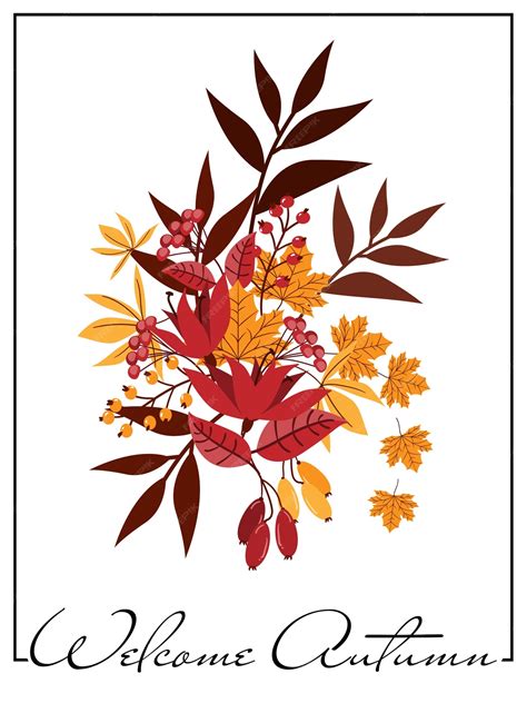 Premium Vector Autumn Background With Welcome Autumn Text