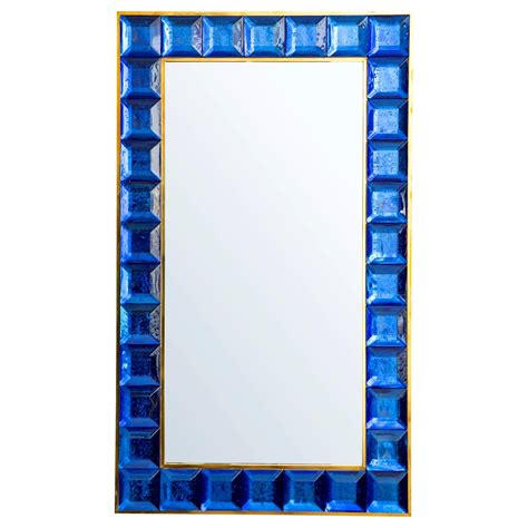 Murano Glass Cobalt Blue Mirror For Sale At 1stdibs