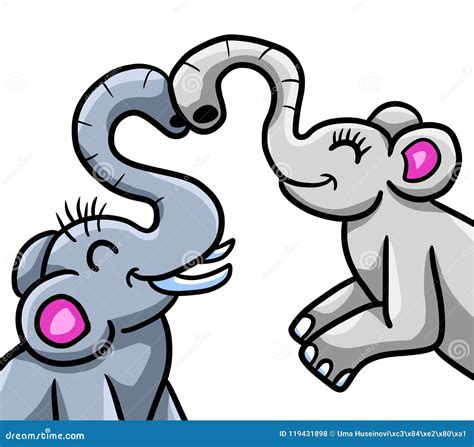 Elephants In Love Stock Illustration Illustration Of Elephant 119431898