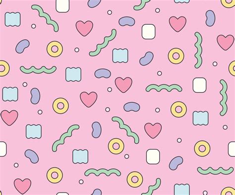 A Seamless Pattern With Hearts And Cute Decoration Figures Freely