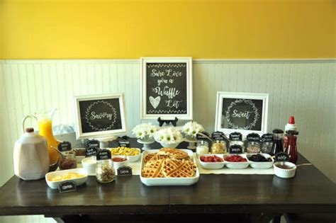 Waffle Bar Baby Shower With Free Chalk Art Printable