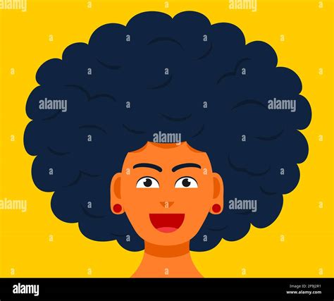 The Man Smiling Face With Big Afro Hair Stock Vector Image And Art Alamy