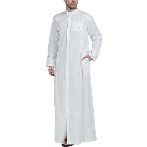 Incerun Mens Muslim Dishdash Abaya Kaftan Jubba Saudi Full Length Long Robe Thobe Kaftan
