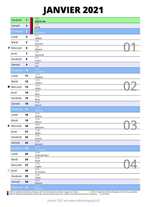 Cela vous aidera à gagner un temps précieux et à planifier vos journées en fonction de vos besoins. calendrier janvier 2021 à imprimer