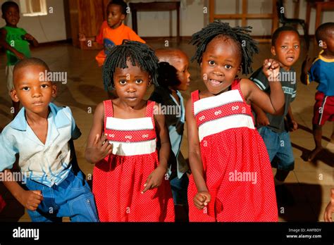 Children Twins Singing And Dancing At A Kindergarten Gaborone