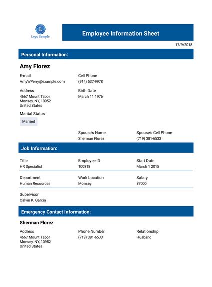 That said, the cost tends to rise as the tax deadline nears. Professional Employee Record Template - PDF Templates | JotForm