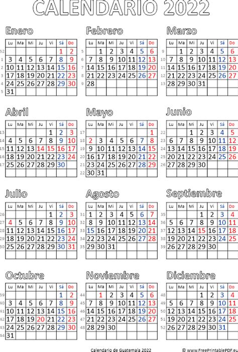 Calendario De Guatemala 2022 Imprimir El Pdf Gratis Mobile Legends
