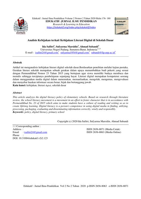 Pdf Analisis Kebijakan Terkait Kebijakan Literasi Digital Di Sekolah