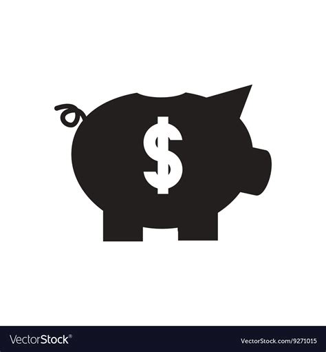 Ready to use in multiple sizes. Flat icon in black and white piggy bank Royalty Free Vector