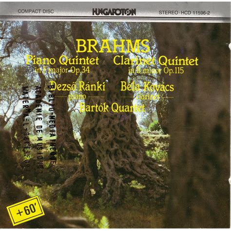 Bartok Quartet Ranki Kovacs Brahms Piano Quintet Clarinet