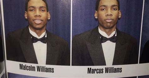Twin Poses For His Brothers Yearbook Picture