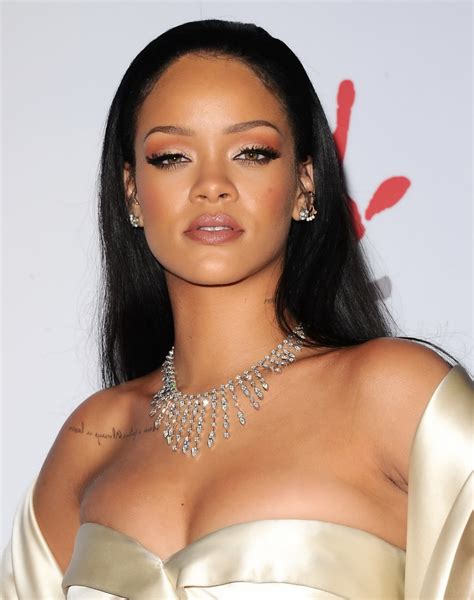 Busty Rihanna Braless In Strapless Satin Dress Porn Pictures Xxx