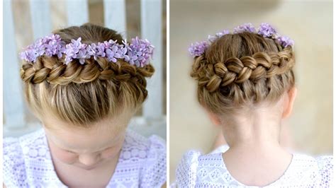 Flower Girl Hairstyle Dutch Crown Braid Youtube