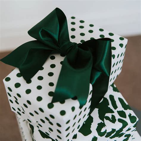 Christmas Green Spotty Luxury Wrapping Paper By Abigail Warner