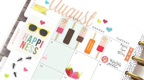 Plan With Me Monthly August Mambi The Happy Planner 2017