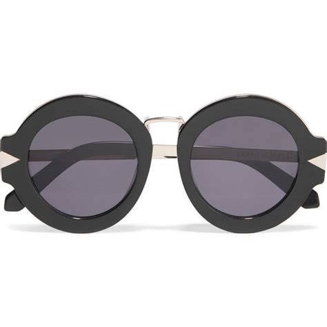 karen walker maze round frame acetate and metal sunglasses 126 liked on polyvore featu