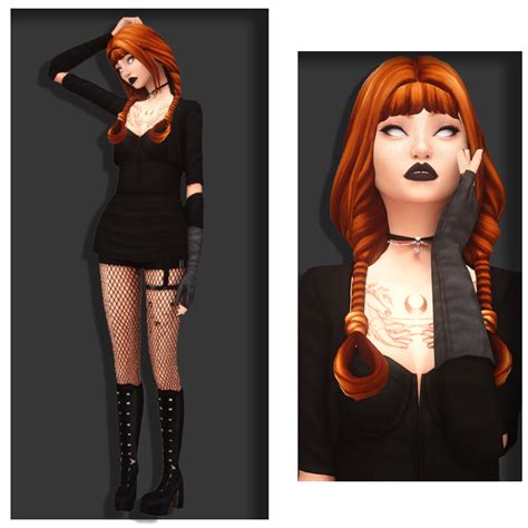 moved to meadowsims gothic hair choker top shorts boots sims 3 sims 4 mm cc