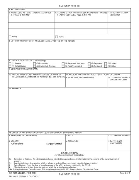 Dd Form 2499 Download Fillable Pdf Or Fill Online Health Care