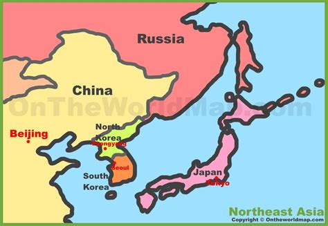Map Of Northeast Asia Northeastern Asia