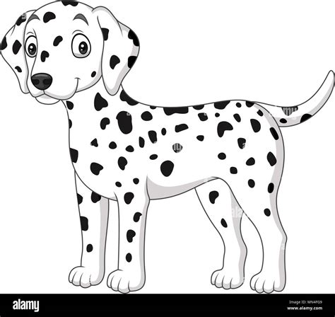 Cartoon Cute Dalmatian Dog Isolated On White Background Stock Vector