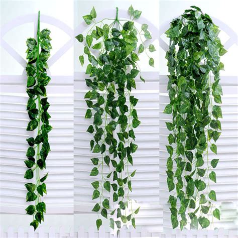 9020cm Silk Fabric Artificial Ivy Vine Hanging Green Leaf Vine High