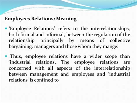 | meaning, pronunciation, translations and examples. Employee relation