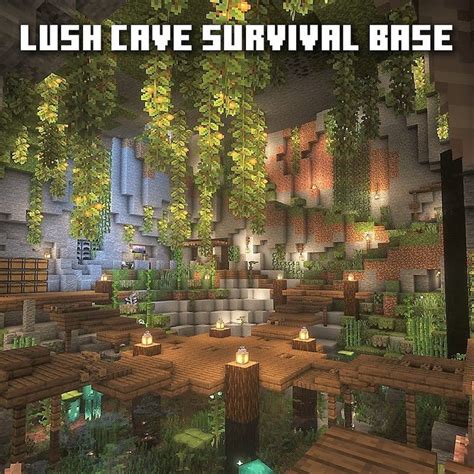 Minecraft Builds And Tutorials On Instagram “lush Cave Survival Base By