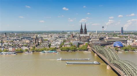 Cologne Cityscape Skyline Panorama Stock Photo Image Of Flow Bridge
