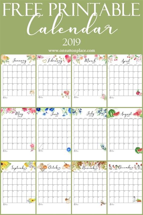 Free Printable Calendar 2019 Monthly Calendar Free Printable