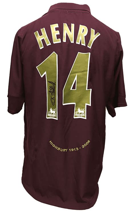 Thierry Henry Signed Arsenal Shirt Redcurrant