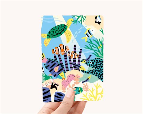Postcard A Coral Reef Greeting Card Postcard Postcards Etsy