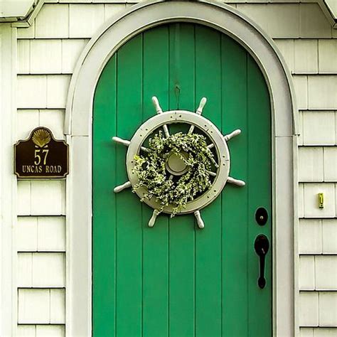 Shop wayfair's collection of fun and colorful coastal decor to bring the beach to your home. Coastal & Nautical Decorations for the Front Door Entry | Shop the Look | Nautical front door ...