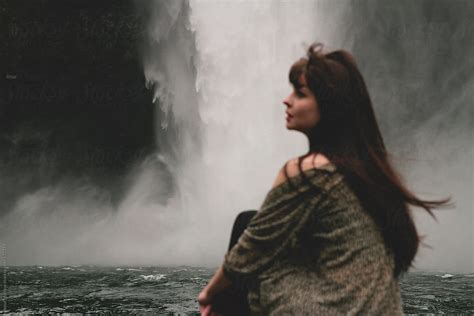 Young Woman In Front Of Waterfall By Stocksy Contributor Jesse