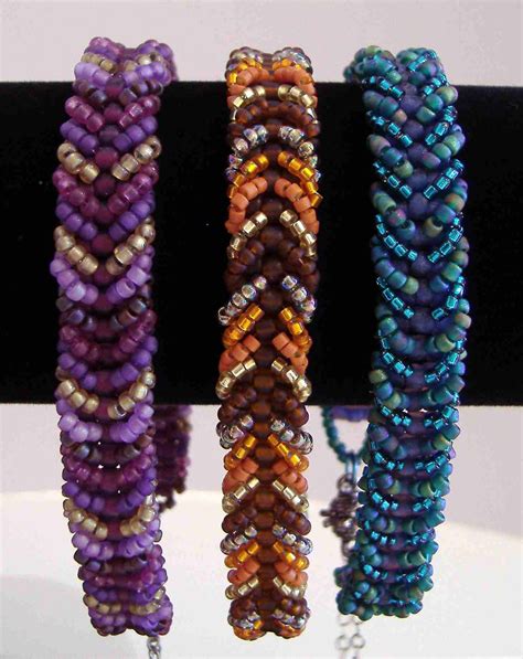Herringbone Bracelets With Seed Beads Seed Bead Tutorial Beading