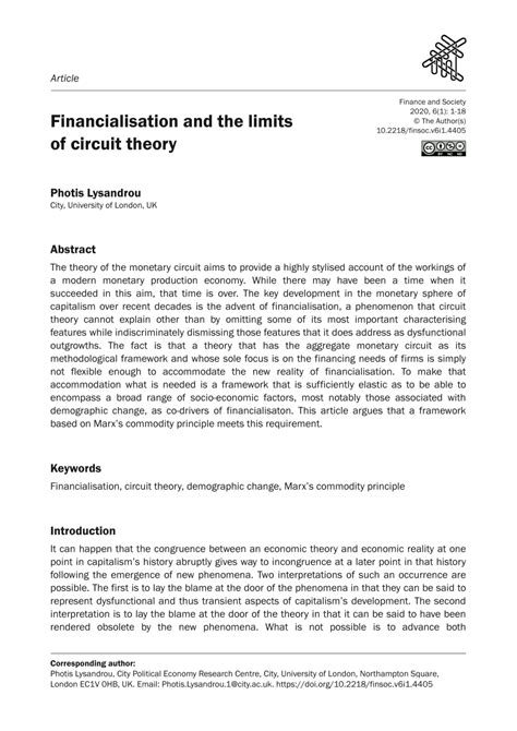Pdf Financialisation And The Limits Of Circuit Theory