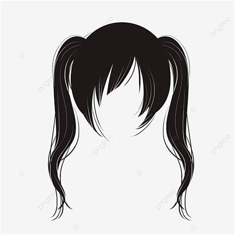 Black Cartoon Double Ponytail Lady Hairstyle Hairstyle Dress Up