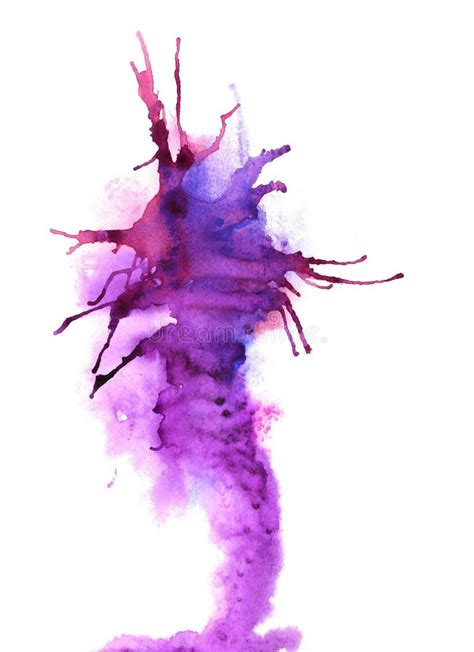 Watercolor Abstract Violet Splash Stock Illustration Illustration Of