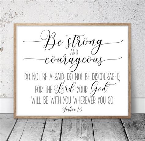 Joshua Be Strong And Courageous Bible Verse Printable Etsy My XXX Hot