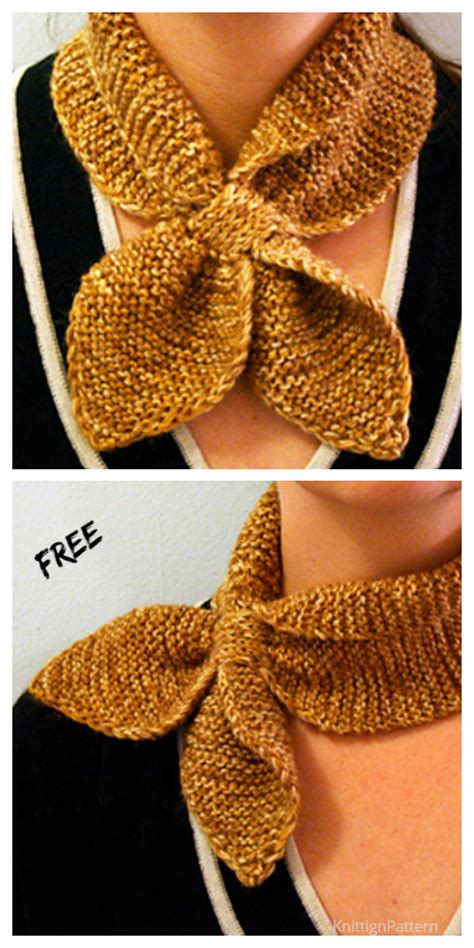 Knit Leaf Neck Scarf Free Knitting Patterns Knitting Pattern