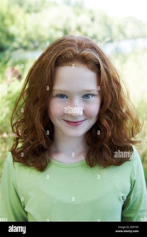 Beautiful Red Haired Girl Stock Photo Alamy
