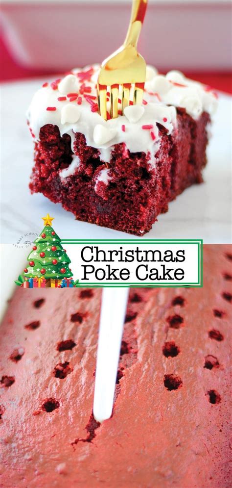 Create this light dessert using a box cake mix and your favorite jello flavors. Christmas Poke Cake (With images) | Valentines recipes ...