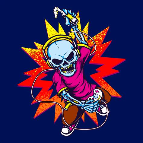 Colorful design of skeleton playing video game 1118501 - Download Free